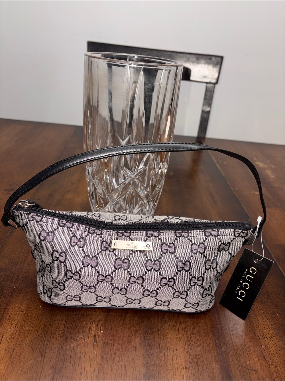 GG Gray and Black Canvas Wristlet with dust bag. New with tags. - Picture 3 of 11